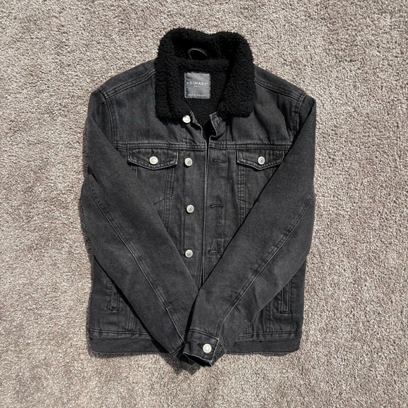 Primark Charcoal Jacket with Fleece Collar - Picture 1 of 3
